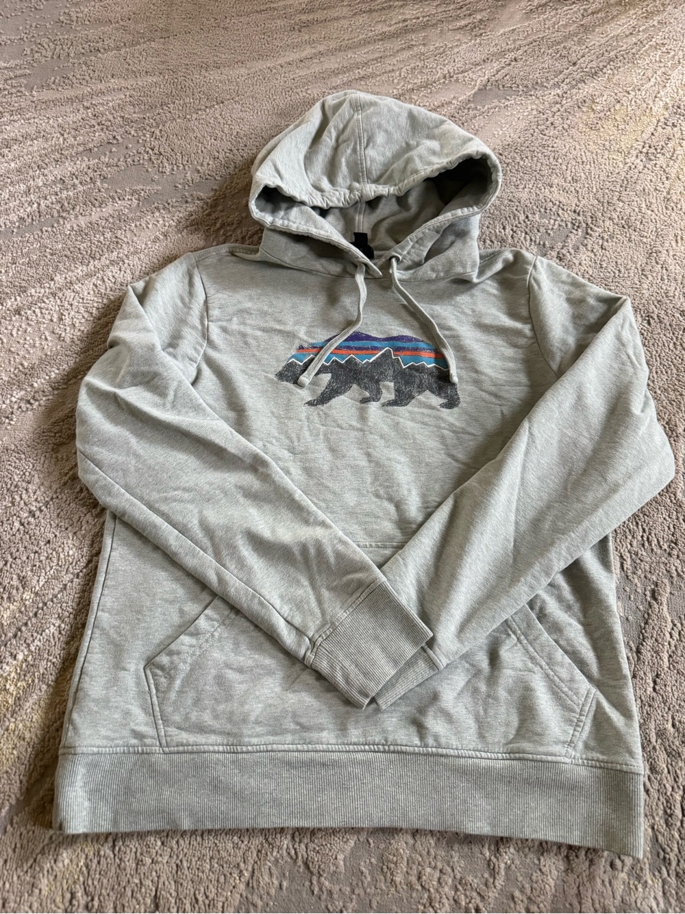 Patagonia Fitz Roy Bear Uprisal sweatshirt Hoodie Gray organic cotton medium